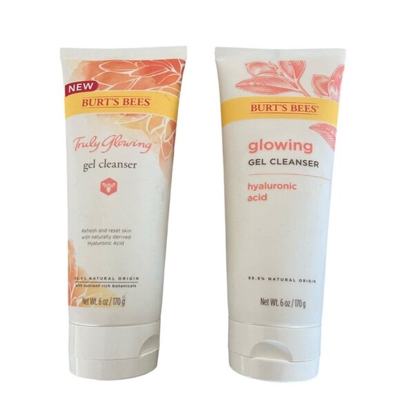 Burt's Bees Truly Glowing GEL CLEANSER Hyaluronic Acid 6 Oz Each Set of 2 - Picture 1 of 2